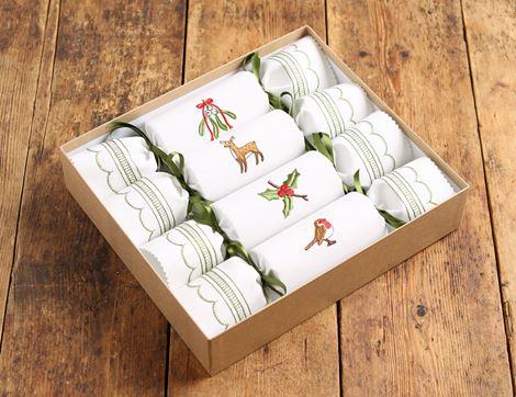 Embroidered Christmas Crackers with Gift Box