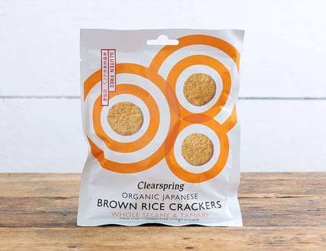 Brown Rice Crackers with Sesame & Tamari