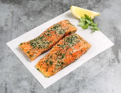 Seasonal Salmon Fillets with Lemon, Garlic & Parsley