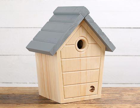 Cabin Bird Nest Box, Slate Grey