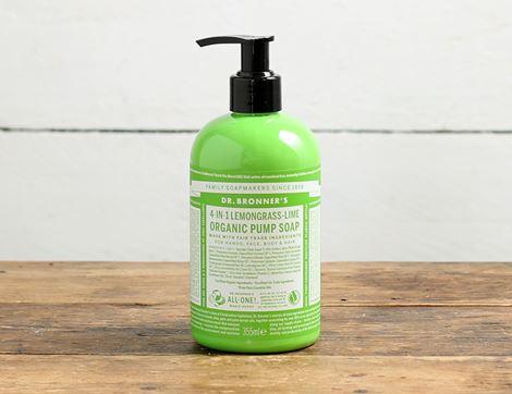 Pump Soap, Lemongrass Scented, Dr Bronner's