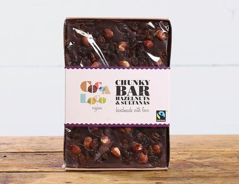 Dark Chocolate Hazelnut & Sultana Chunky Bar