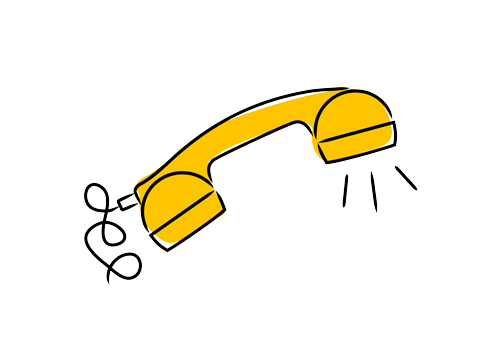 An illustration of a yellow phone