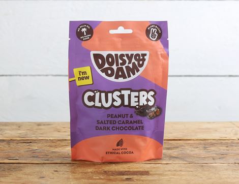 peanut & salted caramel dark chocolate clusters doisy & dam