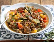 Ratatouille Braised with Green Lentils