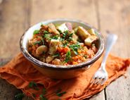 Cypriot Butter Bean & Bulgar Wheat Stew with Melting Halloumi