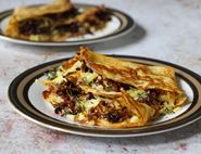 Savoury Crêpes with Caramelised Onions & Cheese