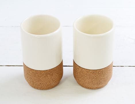 Ceramic & Cork Mug, Cream