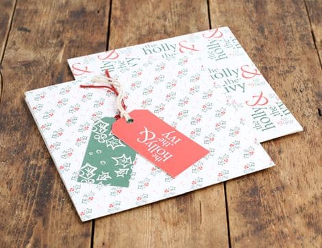 The Holly & The Ivy Upcycled Gift Wrap and Tag