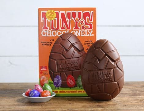 Large Salted Caramel Milk Chocolate Easter Egg, B Corp, Non-Organic