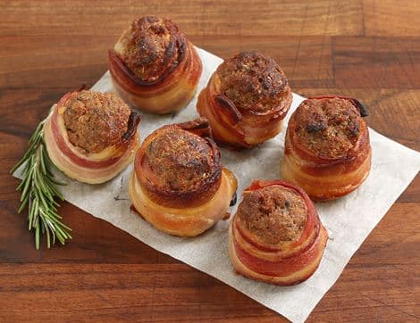 Pork Stuffing Roulades Wrapped in Bacon