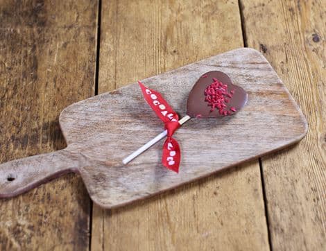 Milk Chocolate & Raspberry Heart Lolly