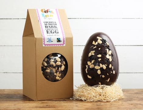 Giant Cherry & Almond Dark Chocolate Egg