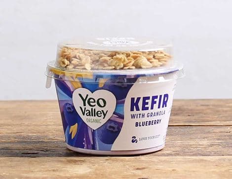 Blueberry Kefir Yogurt with Granola