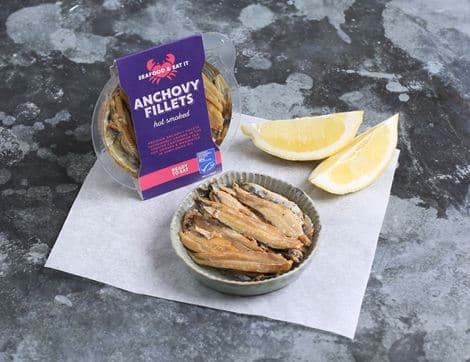 Hot Smoked Anchovy Fillets in Sunflower Oil