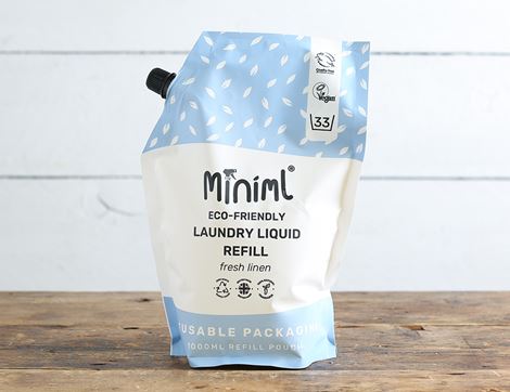 fresh linen laundry liquid reusable refill pouch miniml
