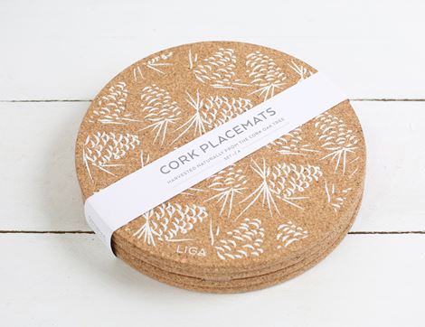 cork placemats christmas design liga eco living