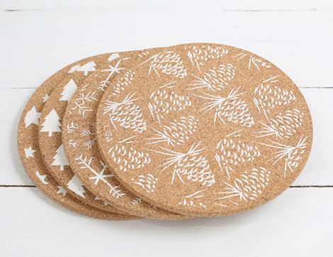 Cork Placemats, Christmas Design, LIGA Eco Living (Pack of 4)