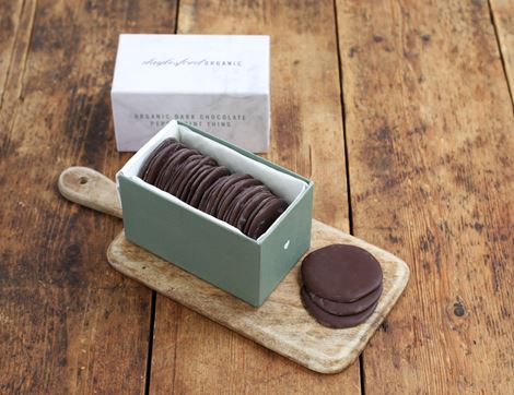 Dark Chocolate Peppermint Thins, Organic, Daylesford (200g)