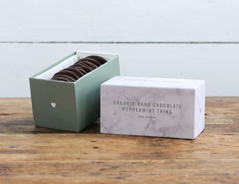 Dark Chocolate Peppermint Thins, Organic, Daylesford (200g)