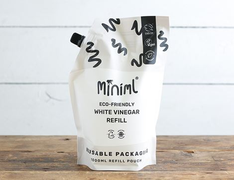 white cleaning vinegar reusable refill pouch miniml