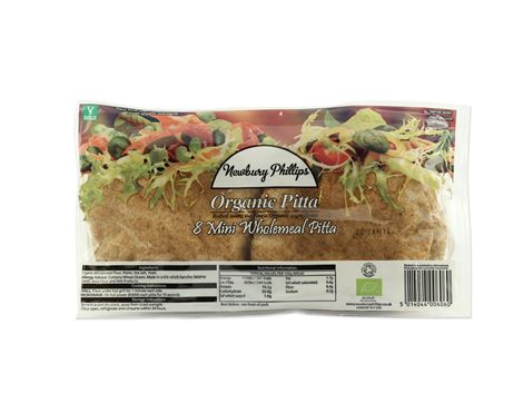 Mini Wholemeal Pitta Bread, Newbury Phillips (380g, pack of 8)