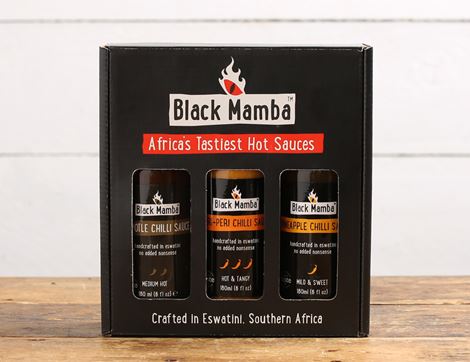 Africa’s Tastiest Hot Sauce Gift Set, Non-Organic, Black Mamba (3 x 180ml)