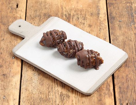 pecan-stuffed medjool dates with raw chocolate mr prempy's