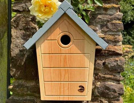 RSPB Cabin Bird Nest Box, Slate Grey