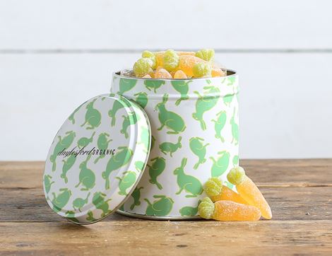 carrot jelly sweets in a tin daylesford