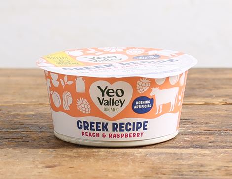 greek recipe peach & raspberry yogurt yeo valley