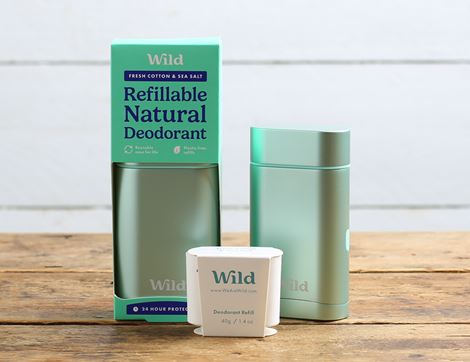 deodorant starter pack fresh cotton & sea salt deodorant wild