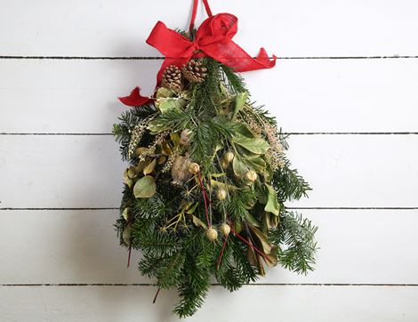 christmas swag decoration organic blooms