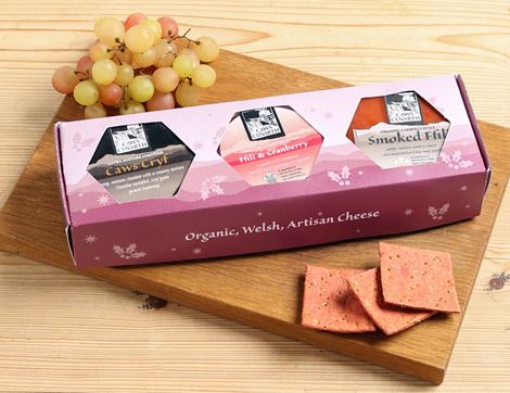 Flavoured Cheddars Trio, Organic, Caws Cenarth (600g)