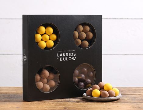 chocolate coated liquorice selection box lakrids by bulow