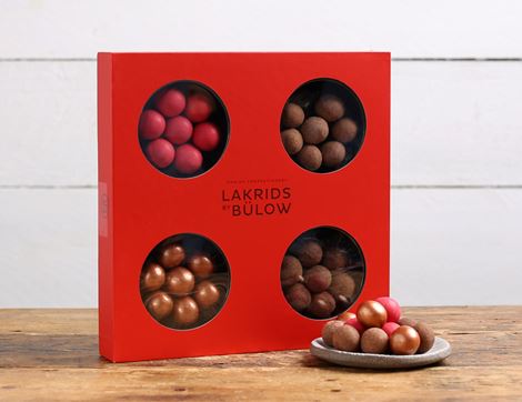 chocolate coated liquorice selection box lakrids by bulow