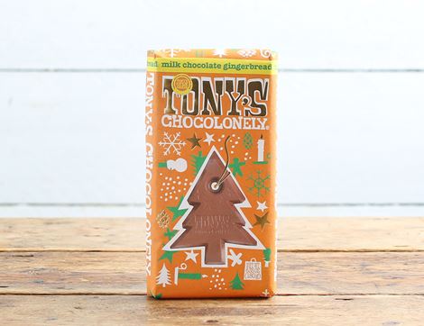 Milk Chocolate Gingerbread Bar, B Corp, Non-Organic, Tony's Chocolonely (180g)