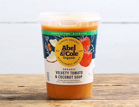 Velvety Tomato & Coconut Soup, Organic, Abel & Cole (600g)