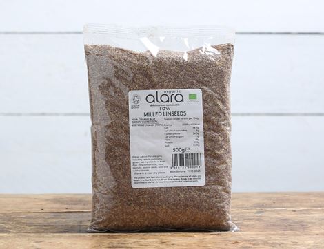 Raw Milled Linseeds, Organic, Alara (500g)