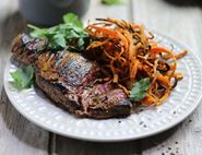 Mojo Bavette with Spicy Shoestring Fries & Mango Salad