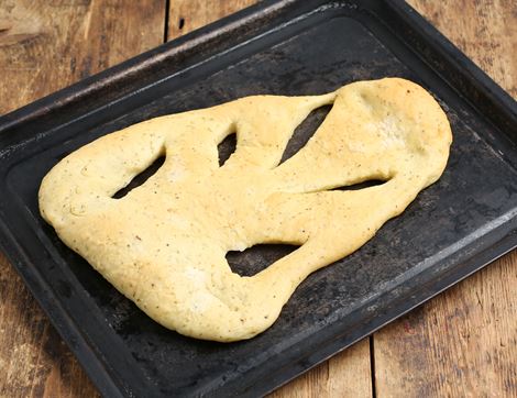 Garlic & Rosemary Fougasse, Bake at Home, Organic, Authentic Bread Co. (225g)