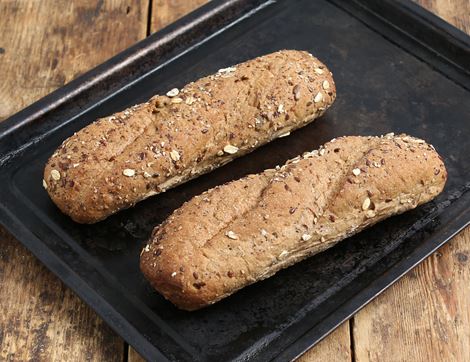 Rustic Seeded Baguettes, Bake at Home, Organic, Biona (300g)