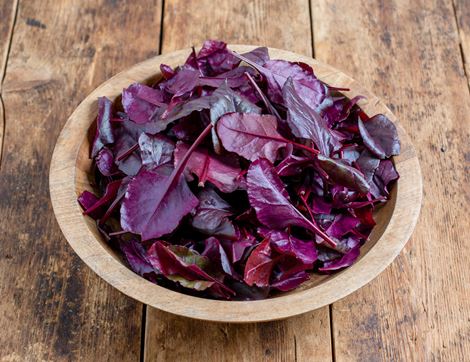 'Bulls Blood' Salad Leaves, Organic (100g)