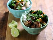 Golden Tofu & Sweet Baby Broccoli Bun Chay