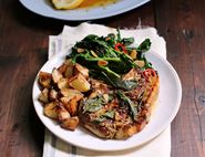 Speedy Sage & Butter Pork Chops with Roast Potatoes