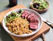 Griddled Centre Cut Steaks with Creole Rice