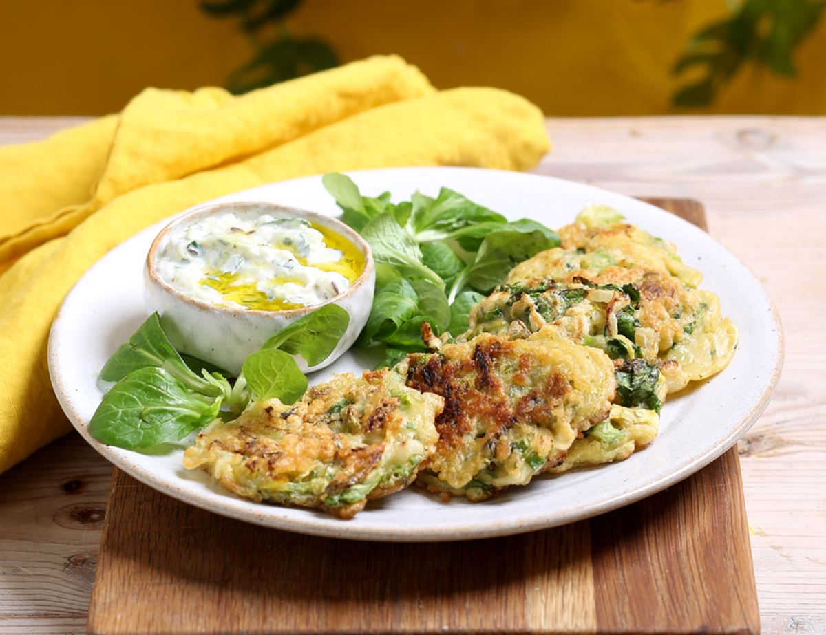 Lettuce, Mint & Spring Onion Fritters