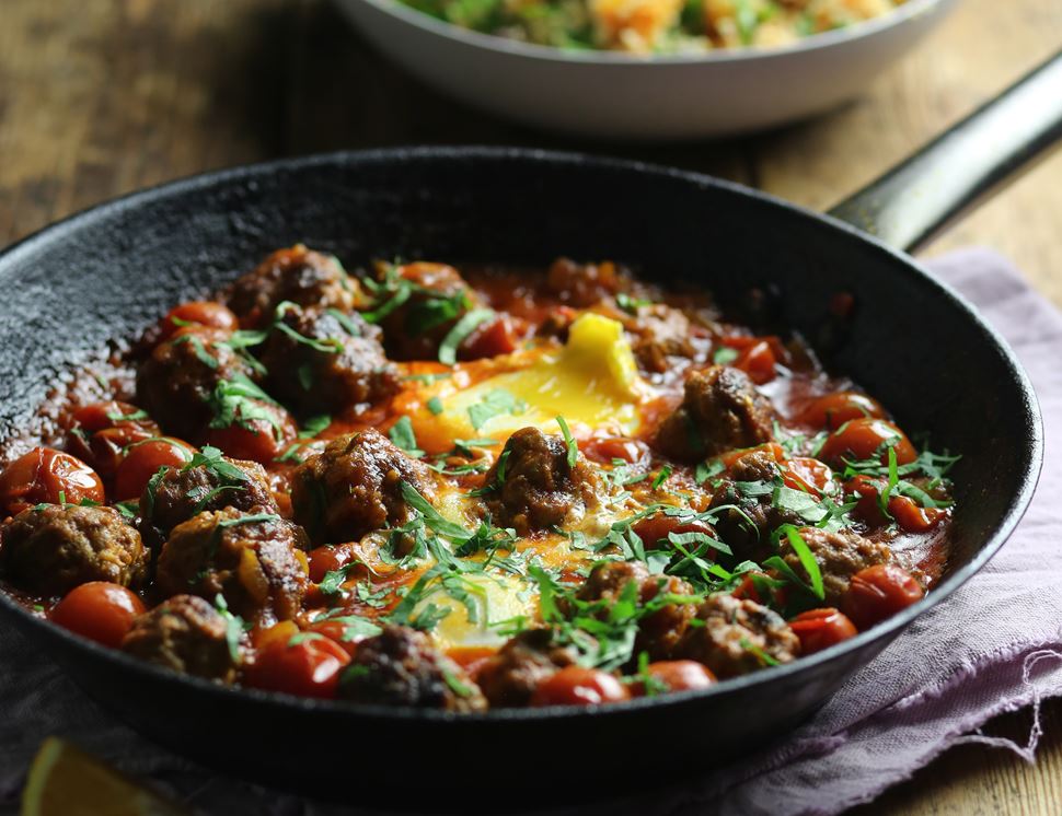 Harissa Lamb Meatball Tagine with Spiced Squash Couscous ...