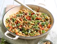 One Pot Sun Dried Tomato & Pine Nut Pasta