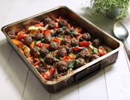 One Pan Meatball & Sweet Potato Roast